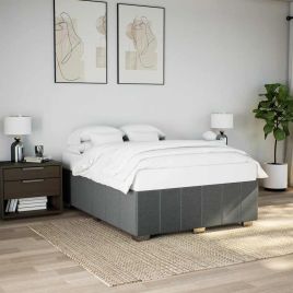 Bedframe Double Fabric Dark Grey