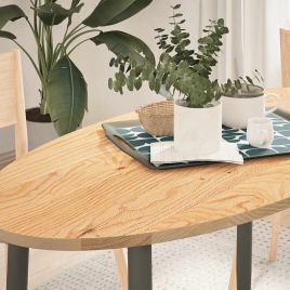Table Top 120x60x2 cm Solid Wood Oak Oval