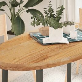 Table Top Light Brown 120x60x4 cm Solid Wood Oak Oval