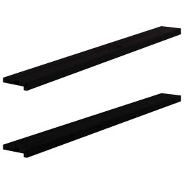 Window Sills 2 pcs Dark Brown 160x15x2 cm Solid Wood Oak