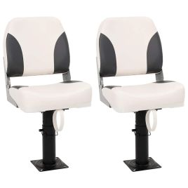 4 Piece Foldable Boat Seat Set Low Backrest