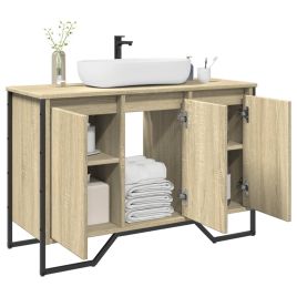 Bathroom Sink Cabinet Sonoma Oak 91x35x60 cm Engineered Wood - vid-848660