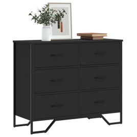 RUMA Black Chest of Drawers - Medium-sized, 6 Drawers, Double