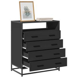 CHAMP Black Chest of Drawers - Medium-sized, 4 Drawers