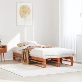 Bedframe Wax Brown 100x200cm Solid Wood Pine