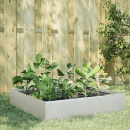 Garden Raised Bed 100x100x33.5 cm Stainless Steel
