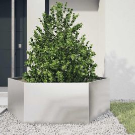 Garden Planter Hexagon 138x120x45 cm Stainless Steel