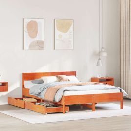Bedframe Wax Brown 120x200cm Solid Wood Pine
