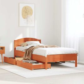 Bedframe Wax Brown 90x190cm Single Solid Wood Pine