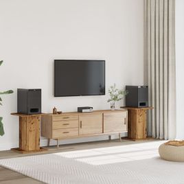 Speaker Stands 2 Pieces Old Wood 30x30x60 cm Engineered Wood