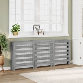 Radiator Cover Grey Sonoma 205x21.5x83.5 cm Engineered Wood - vid-852722