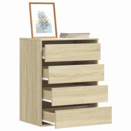 OPLASH Oak Finish Chest of Drawers - Medium-sized, 4 Drawers