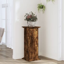 Plant Stand Smoked Oak 33x33x80 cm Engineered Wood