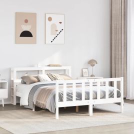 Bedframe White 160x200cm Solid Wood Pine