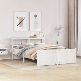 Bedframe with Headboard White 160x200cm