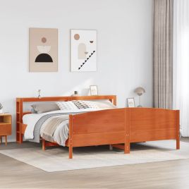 Bedframe Wax Brown 180x200cm Super King Solid Wood Pine