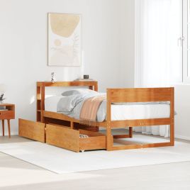 Bedframe Wax Brown 90x190cm Single Solid Wood Pine