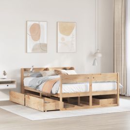 Bedframe 140x190cm Solid Wood Pine