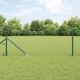 Chain Link Fence with 13 Spike Posts 0.6x25 m Galvanised Steel