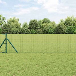 Euro Fence with 13 Posts 0.6x50 m Galvanised Steel Green