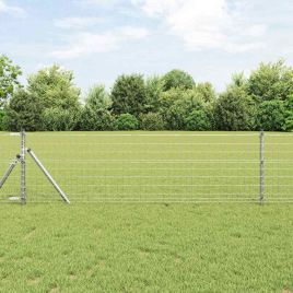 Euro Fence with 7 Posts 0.8x10 m Galvanised Steel