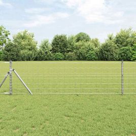 Euro Fence with 13 Posts 0.4x25 m Galvanised Steel