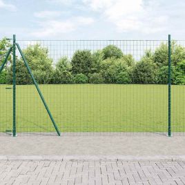 Euro Fence with 7 Flanged Posts 1.4x10 m Galvanised Steel