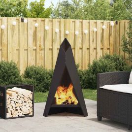 ENICOVE Fire Pit 58x40x100 cm Cold-rolled Steel - Black