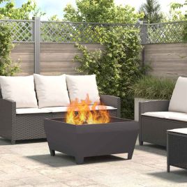 ENICOVE Fire Pit 80x80x43 cm Steel - Black