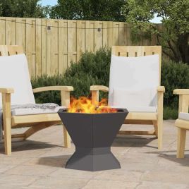 ENICOVE Fire Pit 50x50x40 cm Steel - Black