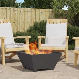 ENICOVE Fire Pit 60x60x30 cm Steel - Black