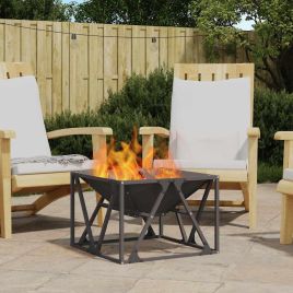 ENICOVE Fire Pit 50x50x35 cm Steel - Black