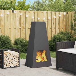 ENICOVE Fire Pit 50x35x100 cm Steel - Black