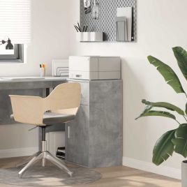 Grey Storage Cabinet Concrete Grey Engineered wood, Concrete veneer