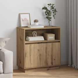 Sideboard with LED Artisan Oak 71x34,5x75 cm Engineered Wood