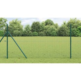 Fence Post Set Set of 2 Green Metal mesh 10 x 1 m Durable