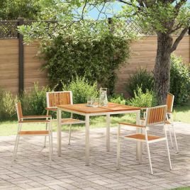 FAIFORD Garden Chair 4 pcs 56x54.5x87 cm Solid Teak Wood - Brown