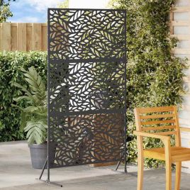 Privacy Screen Black 100x50x180 cm Steel