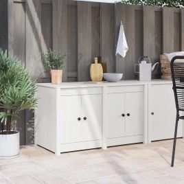 Outdoor Kitchen Cabinet White 106x55x64 cm Solid Wood Pine