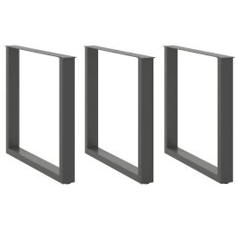 Coffee Table Legs U-Shaped 3 pcs Anthracite 90x(72-73) cm Steel