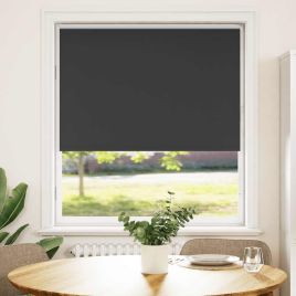 Roller Blind Blackout Black 90x150 cm Fabric Width 85.7 cm Polyester