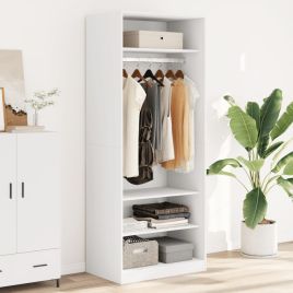 Wardrobe White 80x50x200 cm Engineered Wood - vid-3307693