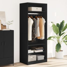 Wardrobe Black 80x50x200 cm Engineered Wood - vid-3307694