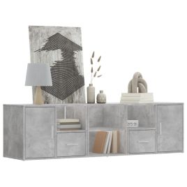 Corner Cabinet Concrete Grey 160x40x45 cm Engineered Wood