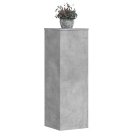 OROAK Plant Stands 2 pcs Concrete 33x33x100 cm Wooden - Grey