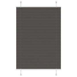 Pleated Blind Black 90x150 cm Fabric Width 89.4 cm Polyester