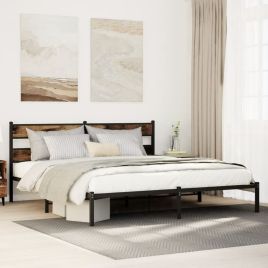 Metal Bedframe Smoked Oak 193x203cm