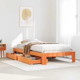 Bedframe Wax Brown 75x190cm Small Single Solid Wood Pine