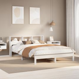 Bedframe White 140x190cm Solid Wood Pine