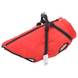 Dog Coat with Harness Waterproof Reflective Red 6XL